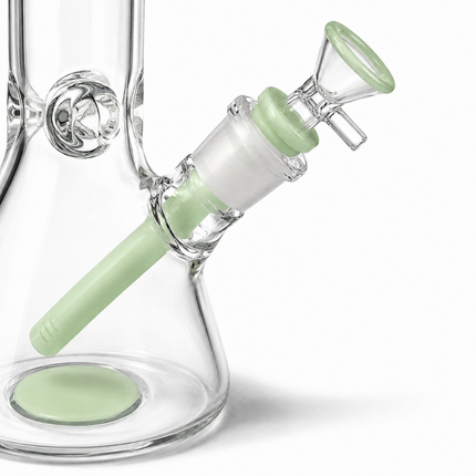 Milky Green Thick Glass Beaker Water Pipe Ice Catcher 14mm Bowl 10 inch