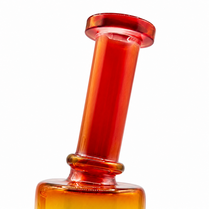 Sunset Chrome Red Yellow Glass Bong Internal Perc 14mm Bowl 8.5 Inch