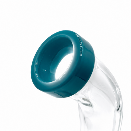 Teal Orb Perc Mini Glass Water Pipe – 6–6.5 Inch Round Bong with Bowl