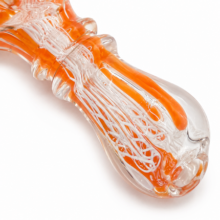 [2PC Bundle] Ocean Citrus Lace Glass Hand Pipes Blue Orange 3 Inch