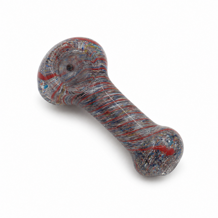 4 PC Glass Spoon Hand Pipe Multicolor Spiral Stripe Assorted Designs - 3 inch