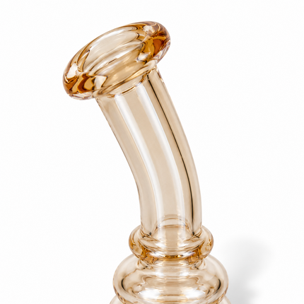 Gold Mirror Chrome Bent Neck Glass Water Pipe Internal Percolator 8 inch