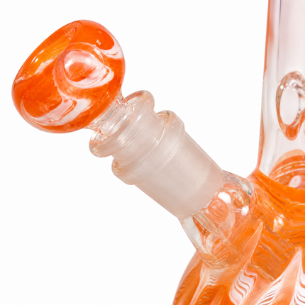 Sunset Blaze Orange 10-Inch Ice Catcher Glass Water Pipe with Bowl