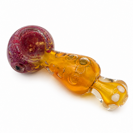[2PC Bundle] Ocean Flame Ribbon Glass Hand Pipe Blue Orange Swirl 4.5 Inch