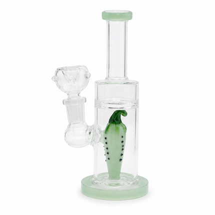 Mint Green Pepper Glass Bong with Straight Neck – 6.5 Inch Mini Water Pipe 14mm