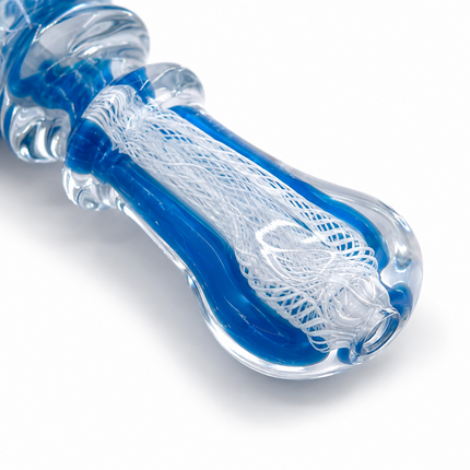 [2PC Bundle] Berry Ice Glass Hand Pipes Red Blue Aqua Swirl 3 Inch