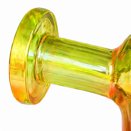 Princess Chrome Pink Yellow Glass Bong with Diamond Centerpiece - 7.5 inches