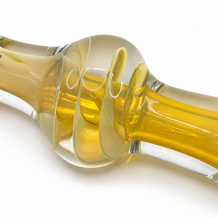 Clear Fumed Rasta Swirl Glass Spoon Pipe with Mint Green Marbles - 5 Inch