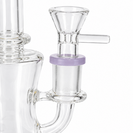 Lavender Mammoth Disc Perc Dandelion Accent Glass Bong Purple Blue Clear 10 Inch