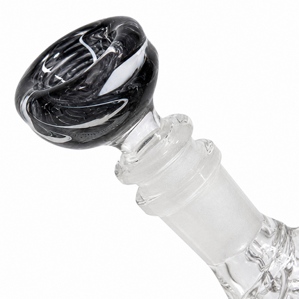 Midnight Zebra Black 10-Inch Ice Catcher Glass Water Pipe with Bowl