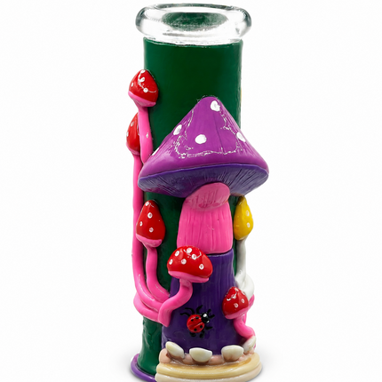 Mushroom Skull Glass Beaker Water Pipe Tobacco Hookah - 10 Inch