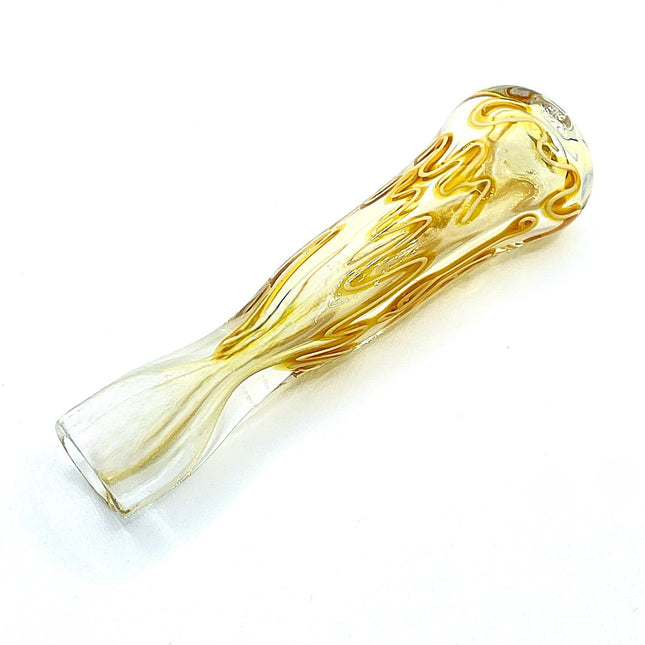 Topaz Swirl Glass Chillum Pipe – 3 Inch One Hitter Straight Pipe