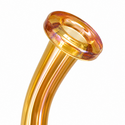 Gold Chrome Pineapple Textured Glass Water Pipe with 14mm Bowl