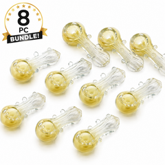 [Pack of 8] Ghost Peanut Mini Glass Hand Pipe Thick Cute Pocket Size - 3 Inch