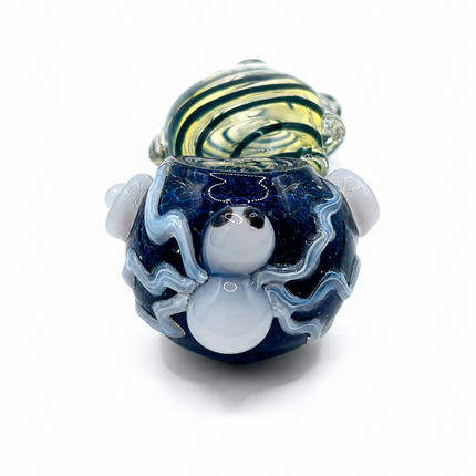 Octopus Invasion Midnight Ocean Coil High Quality Glass Hand Pipe 4.5 Inch