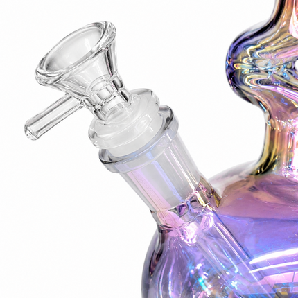 Magic Wish Chrome Purple Spiral Glass Bong Ice Catcher 14mm Bowl - 10 Inch
