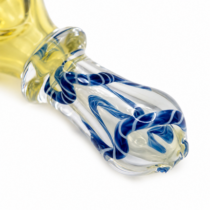 [2PC Bundle] Golden Bloom Swirl Glass Hand Pipe Set Assorted Colors