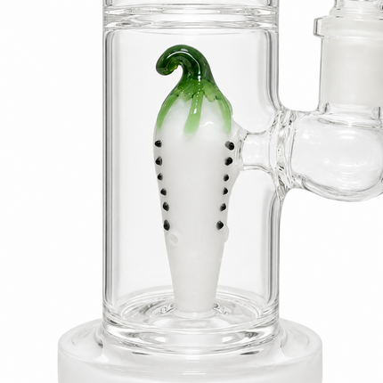 Ghost White Pepper Showerhead Perc Glass Water Pipe 14mm 6.5 inch