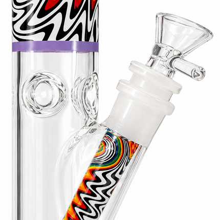 Dream Ripple Lavender Psychedelic Straight Tube Glass Bong 14mm Bowl 10 Inch