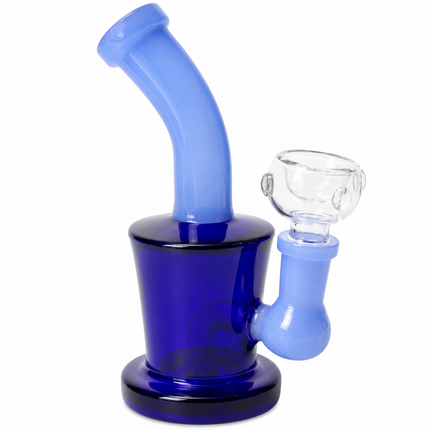 [4PC Bundle] Blue/Light Blue + Dark Gray/Yellow Mini Glass Water Pipe Set