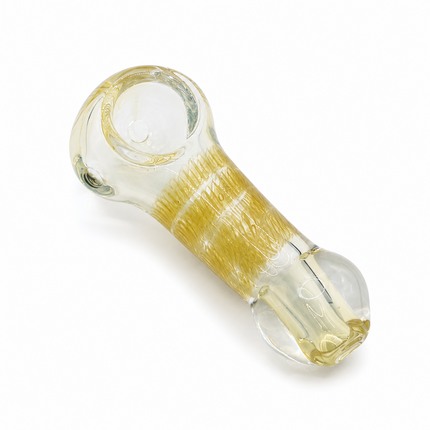 [2PC Bundle] Blue Frost Drift Handcraft Glass Pipes Blue Clear Yellow 3 inch