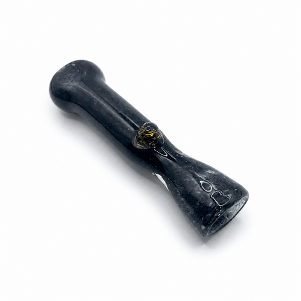 Midnight Gold Handcraft Glass Chillum Pipe Dark Blue 3~3.5 inch