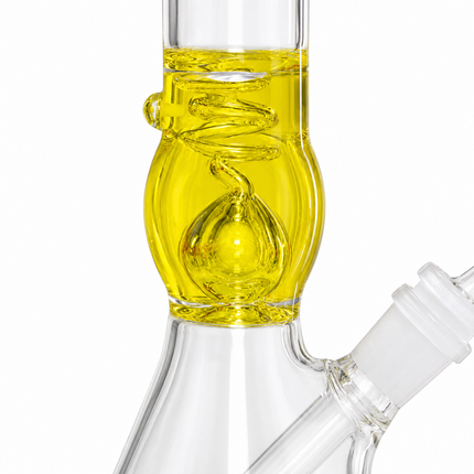Golden Freeze Freezer Ready Glycerin Beaker Glass Bong 14mm Bowl 8.5 inch