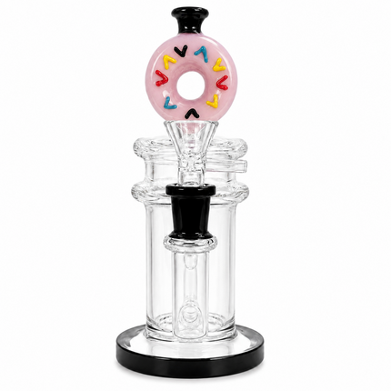 Pink Donut Diffuser Percolator Glass Water Pipe 14mm Bowl 8.5 inches