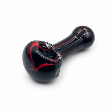 Venom Midnight Crimson Handcraft Glass Pipe Dark Blue Red Swirl 3 inch