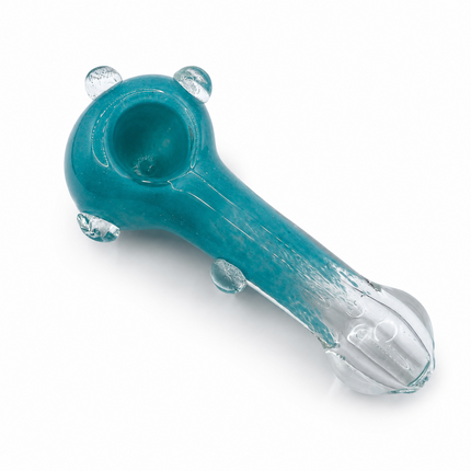 Aqua Bubble Accent Glass Spoon Pipe – 4.5 Inch Blue Hand Pipe