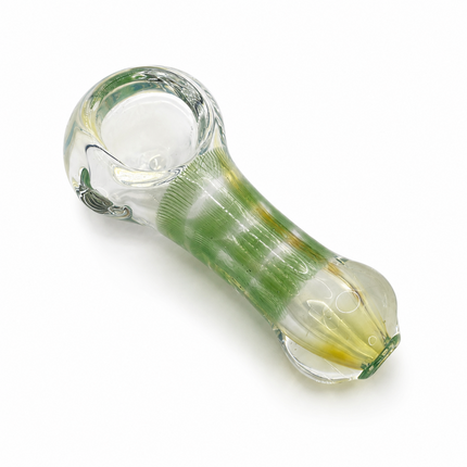 [2PC Bundle] Emerald Caramel Handcraft Glass Pipes Green Amber 3 inch