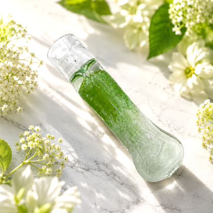 Moss Frost Handcraft Glass Chillum Pipe Green Clear Frosted 3~3.5 inch