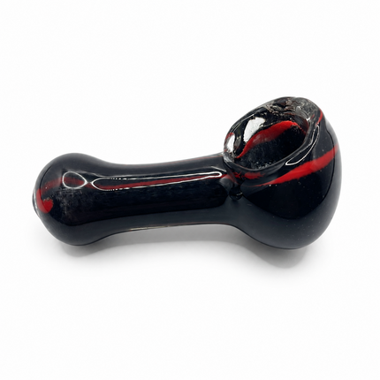 Venom Midnight Crimson Handcraft Glass Pipe Dark Blue Red Swirl 3 inch
