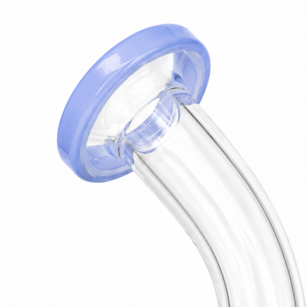 Milky Blue Mandala Glass Water Pipe Clear Disc Percolator Bent Neck 7 inch