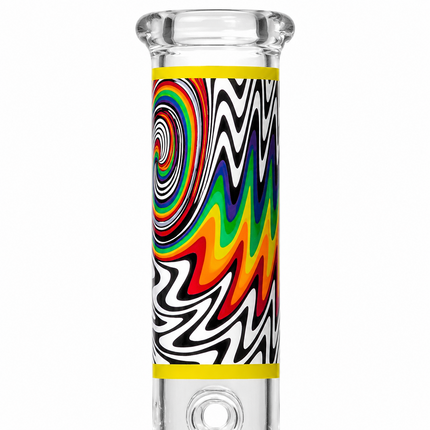 Mirage Yellow Psychedelic Straight Tube Glass Bong 14mm Bowl 10 Inch