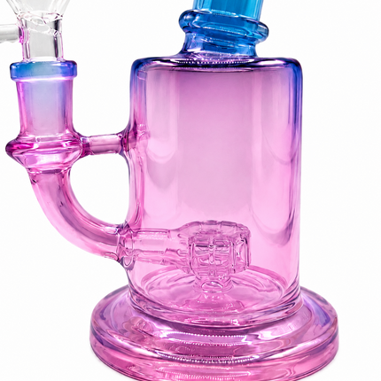 Cotton Candy Chrome Blue Pink Glass Bong Internal Perc 14mm Bowl 8.5 Inch