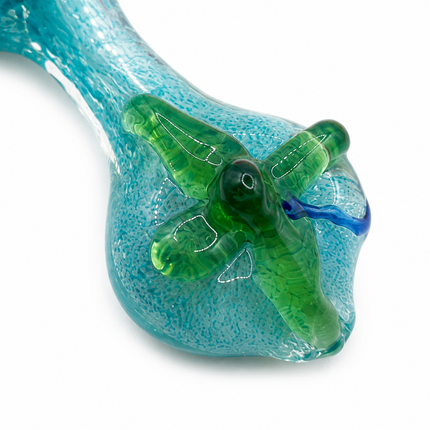 [2PC Bundle] Aqua Sunset Garden Bloom Glass Hand Pipes Assorted Colors 4 Inch