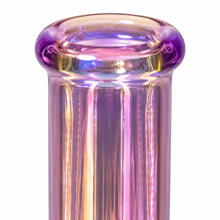 Stratos Chrome Purple Yellow Orange Geometric Glass Bong Ice Catcher 12 Inch