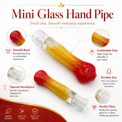 Sunset Blaze Handcraft Glass Chillum Pipe Yellow Red Gradient 3~3.5 inch