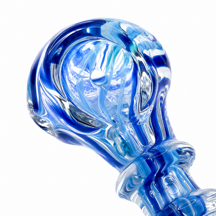 [2PC Bundle] Ocean Citrus Lace Glass Hand Pipes Blue Orange 3 Inch