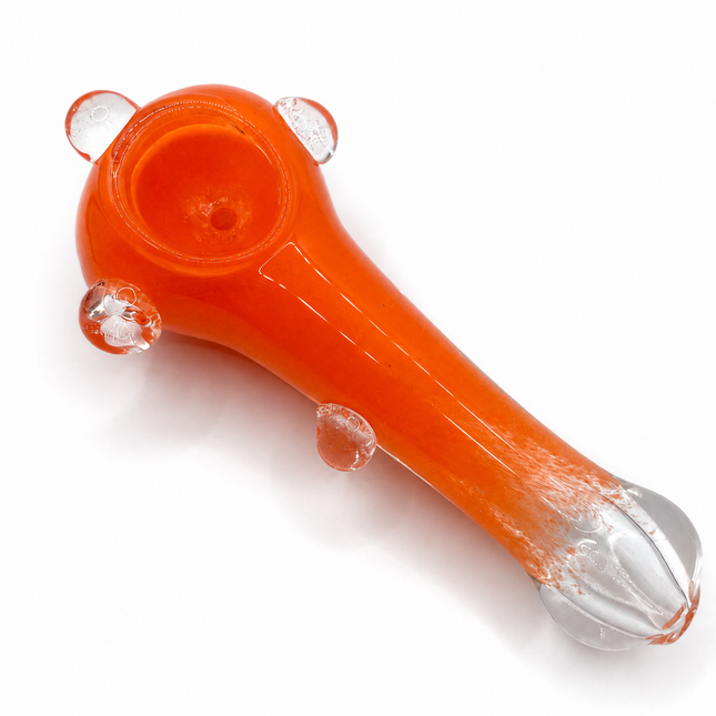 Cherry Red Bubble Accent Glass Spoon Pipe – 4.5 Inch Red Hand Pipe