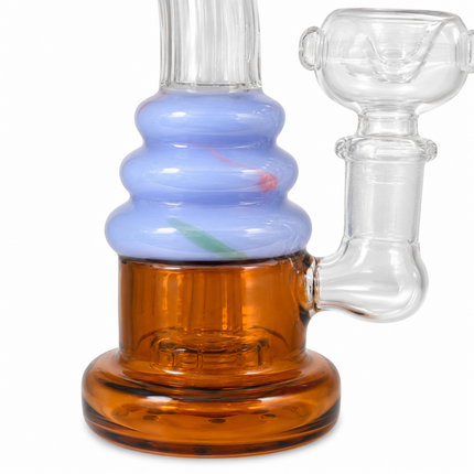 Amber Sprinkle Cupcake Disc Percolator Water Pipe 14mm Bowl 6 inch