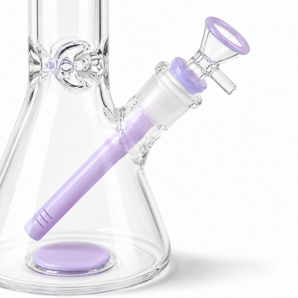 Milky Lavender Thick Glass Beaker Water Pipe Ice Catcher 14mm Bowl 10 inch