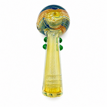 Sunlit Ocean Swirl Thick Glass Spoon Hand Pipe - 4.5 Inch