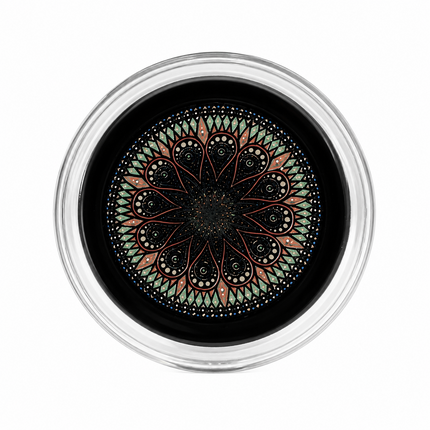 Midnight Mandala Black Sphere Glass Bong Disc Percolator 14mm Bowl 7 Inch
