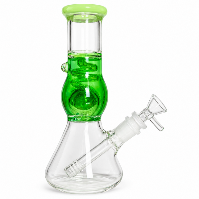 Neon Lime Freezer Ready Glycerin Beaker Glass Bong 14mm Bowl 8.5 inch