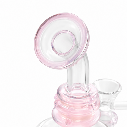 Pink Beehive Percolator 14mm Glass Bong Bent Neck Bee Design - 10 inch
