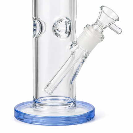 Light Blue Accent Straight Tube Glass Water Pipe Ice Catcher 14mm Bowl 11 inch