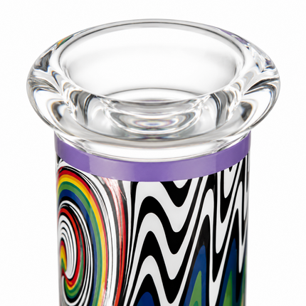 Dream Ripple Lavender Psychedelic Straight Tube Glass Bong 14mm Bowl 10 Inch