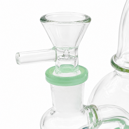 Sage Mandala Mint Sphere Glass Bong Disc Percolator 14mm Bowl 7 Inch
